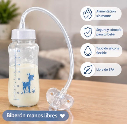 Biberón Manos Libres con Tubo Flexible